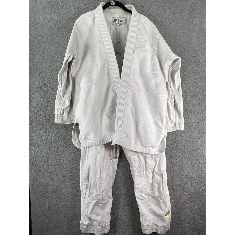 Albino and Preto BJJ Gi Mens A3 White Competition Pearl Weave Jiu Jitsu Set